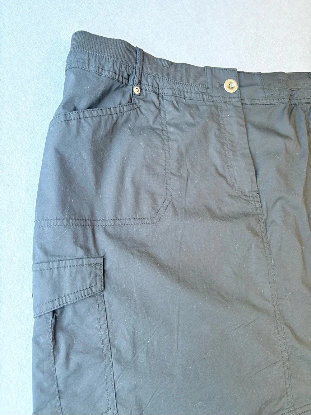 Chico’s Skirt Black Cotton Summer Cargo Mini Skirt Chico’s size 3 US XL